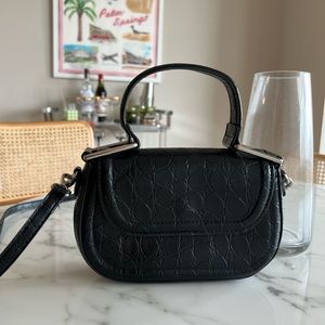 ZARA Black Crocodile Mini Bag
